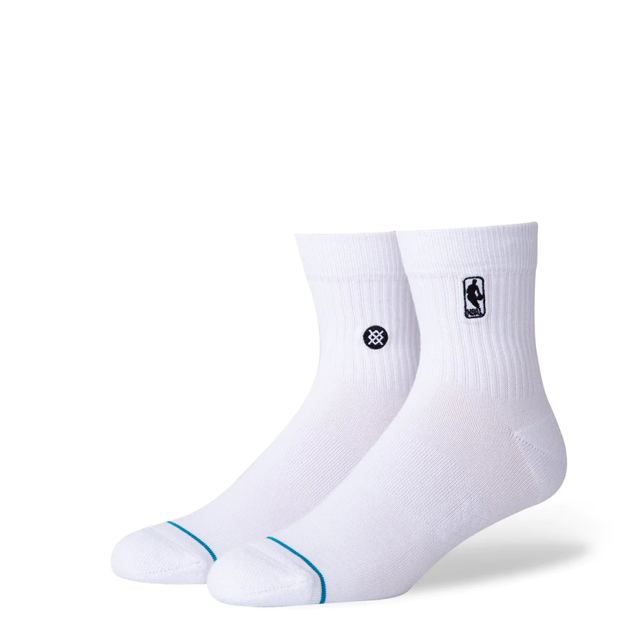 Shop Stance Men's NBA Logoman Quarter Socks White Edmonton Canada Store