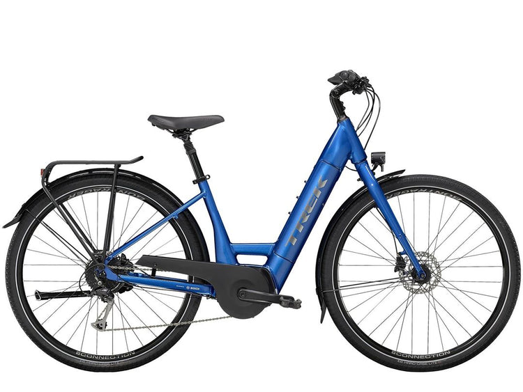 Shop Trek Verve+ 3 Lowstep Electric Bike 2022 Alpine Blue Edmonton Canada Store