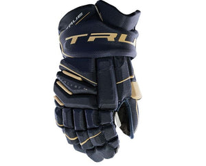 Shop True Senior Catalyst 7X Tapered Hockey Player Gloves Navy/Gold Edmonton Canada Store