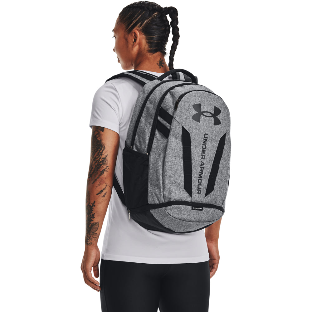 Under Armour Adult Hustle 5.0 Backpack, Black/Silver 
