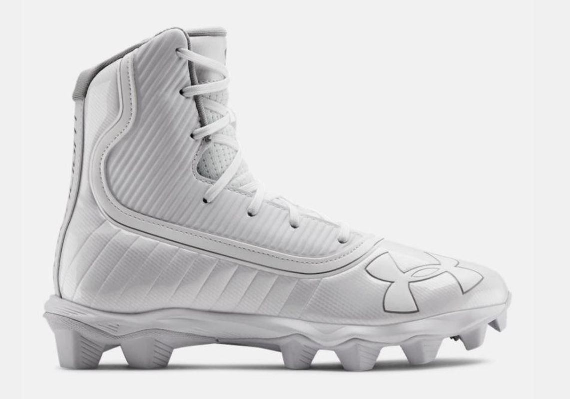 Shop Under Armour Junior Highlight RM Mid Football Cleats Shoes White Edmonton Canada Store