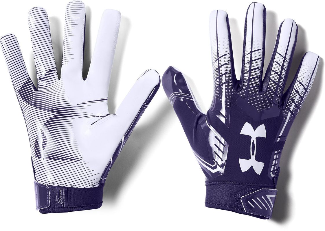 Shop Under Armour Men's F7 Receiver Football Gloves Purple/Silver Edmonton Canada Store