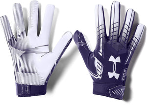 Shop Under Armour Men's F7 Receiver Football Gloves Purple/Silver Edmonton Canada Store