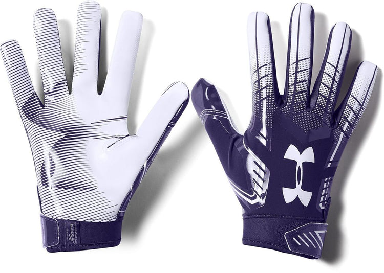 Shop Under Armour Men's F7 Receiver Football Gloves Purple/Silver Edmonton Canada Store