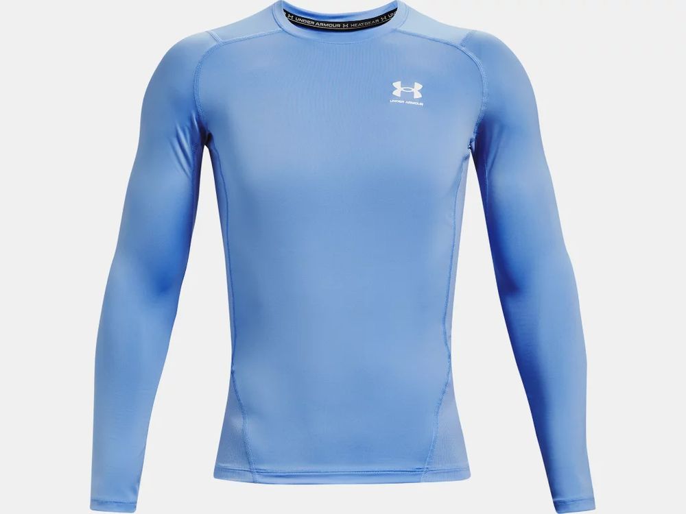 Shop Under Armour Men's HeatGear Armour Compression Long Sleeve Carolina Blue Edmonton Canada Store