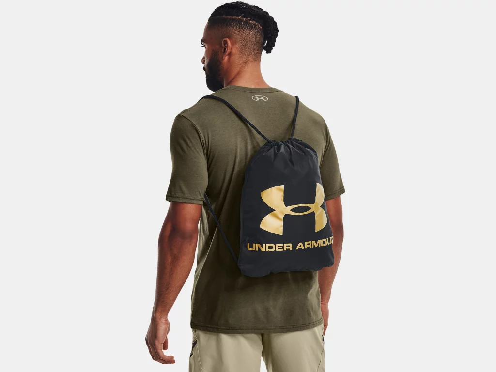 Shop Under Armour Ozsee Sackpack Black/Gold Edmonton Canada Store