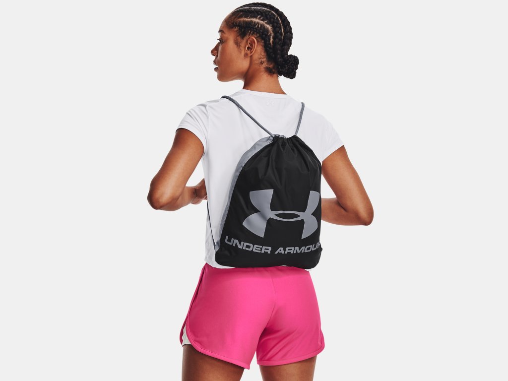 Shop Under Armour Ozsee Sackpack Black/Silver Edmonton Canada Store