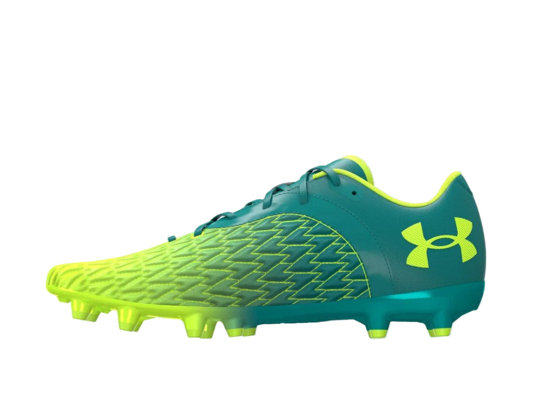 Shop Under Armour Senior Clone Magnetico Premier 2.0 FG 3024641-300 Soccer Shoe Lime Surge Coastal Teal Edmonton Canada Store