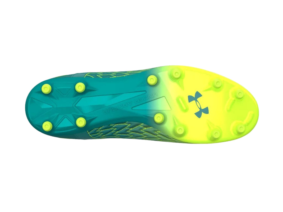 Shop Under Armour Senior Clone Magnetico Premier 2.0 FG 3024641-300 Soccer Shoe Lime Surge Coastal Teal Edmonton Canada Store