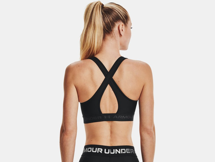 Shop Under Armour Women's Crossback Mid Bra Black Edmonton Canada Store