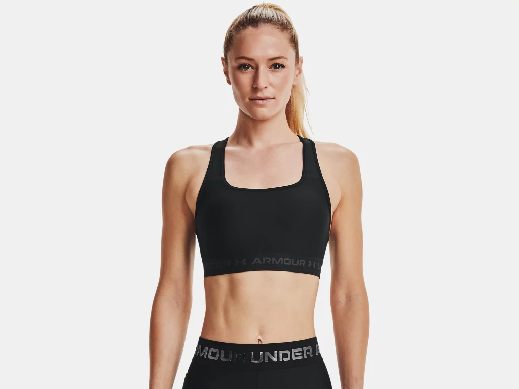 Shop Under Armour Women's Crossback Mid Bra Black Edmonton Canada Store