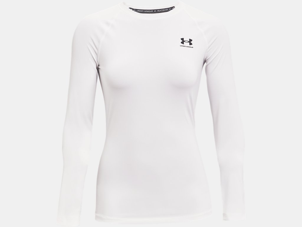 Shop Under Armour Women's Heatgear Compression L/S T-Shirt White Edmonton Canada Store