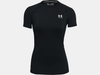 Shop Under Armour Women's Heatgear Compression T-Shirt Black Edmonton Canada Store