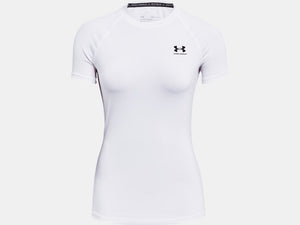  Under Armour Women's HeatGear Compression Short-Sleeve T-Shirt,  Black (001)/White, Small : Clothing, Shoes & Jewelry