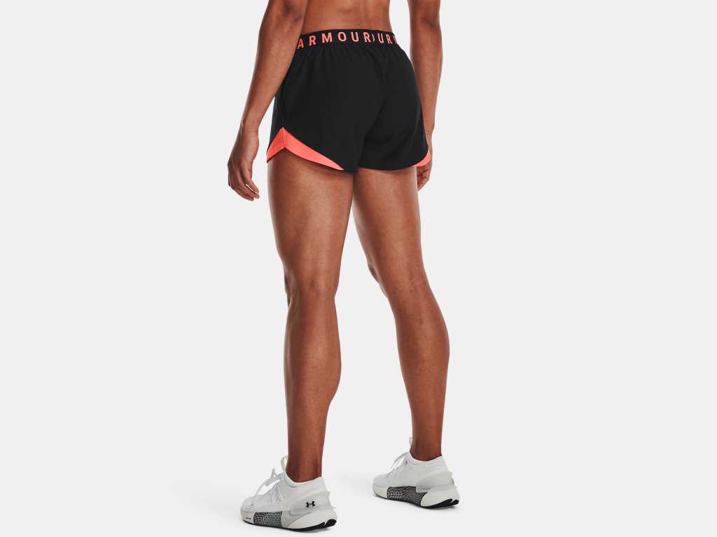 Shop Under Armour Women's Play Up Shorts 3.0 Black/After Burn Edmonton Canada Store