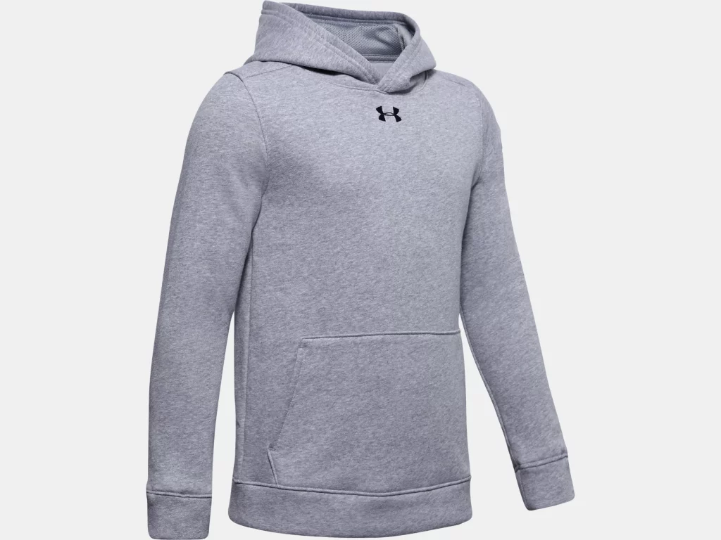 Shop Under Armour Youth Hustle Fleece Hood Grey Edmonton Canada Store