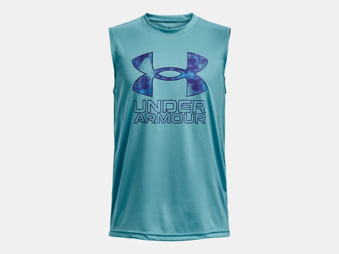 Shop Under Armour Youth Tech Hybrid Tank Blue Edmonton Canada Store