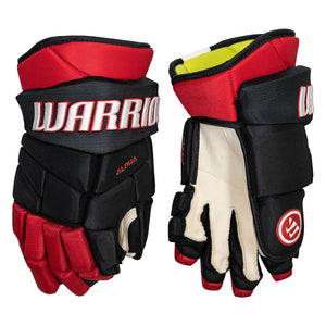 Shop Warrior Senior Alpha Pro Hockey Player Gloves Black/Red Edmonton Canada Store