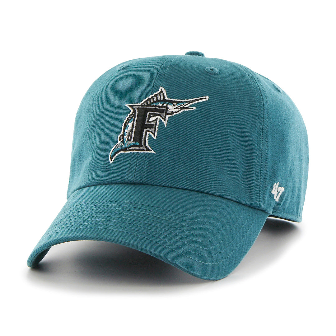 Shop '47 Brand Men's MLB Florida Marlins Coop Clean-Up Cap Teal Edmonton Canada Store