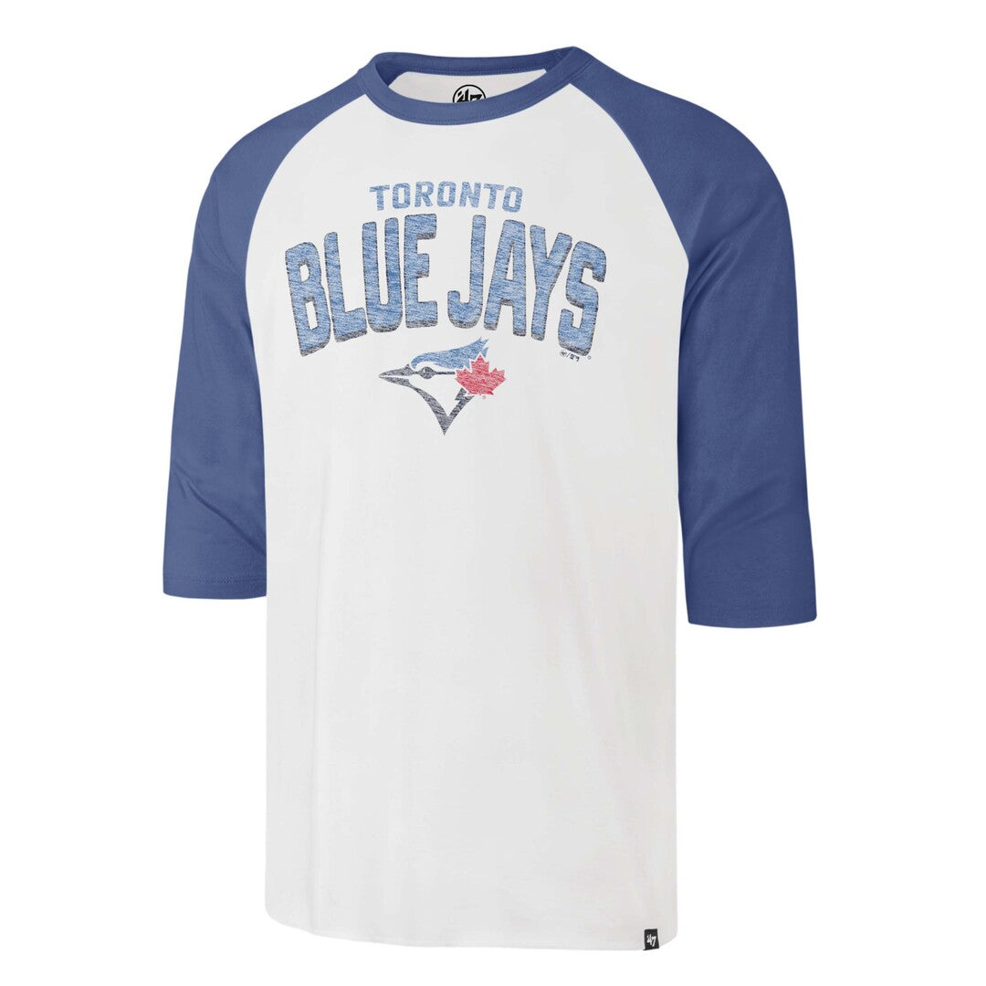 47 Brand Men's MLB Toronto Blue Jays Crescent 3/4 T-Shirt