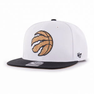 Shop '47 Brand Men's NBA Toronto Raptors Corkscrew Snapback Adjustable Cap White/Black Edmonton Canada Store