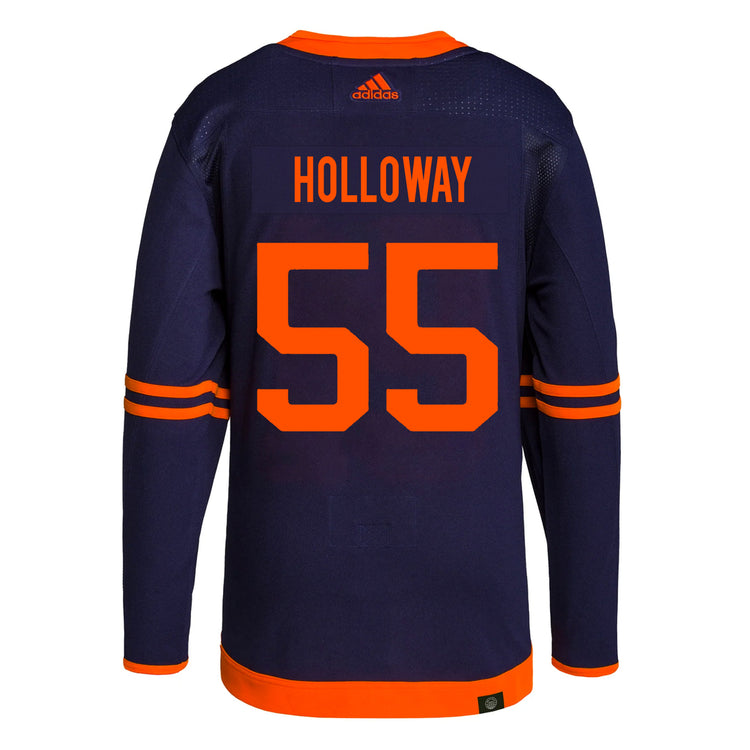 Shop adidas NHL Edmonton Oilers Dylan Holloway Authentic Primegreen Alternate Jersey Navy Edmonton Canada Store