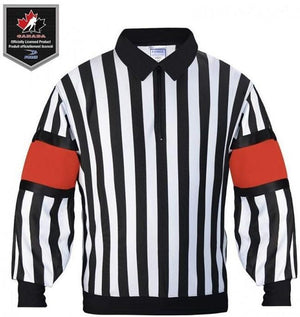 Force Senior Pro Sewn In Hockey Referee Jersey black white 