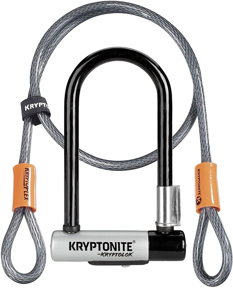 Kryptonite Kryptolok Standard Keyed w/4" Flex Cable U-Lock