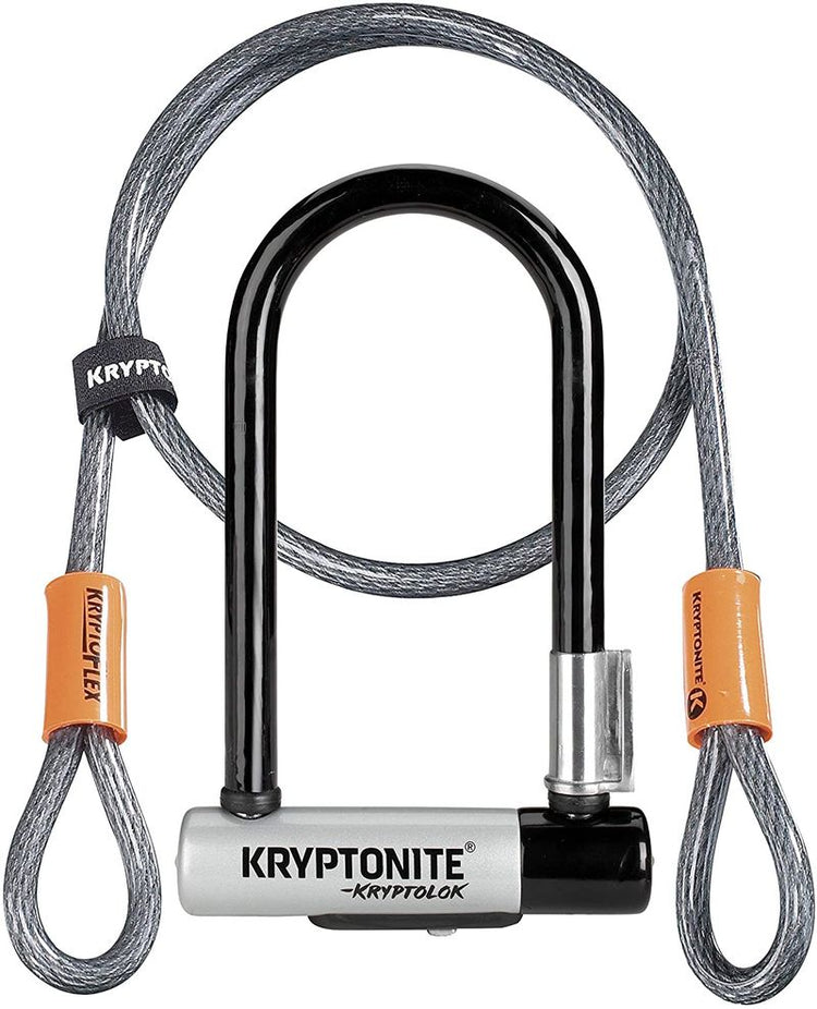 Kryptonite Kryptolok Standard Keyed w/4" Flex Cable U-Lock