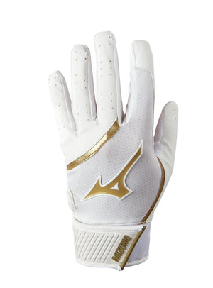 Mizuno Men's MVP Batting Gloves White/Gold