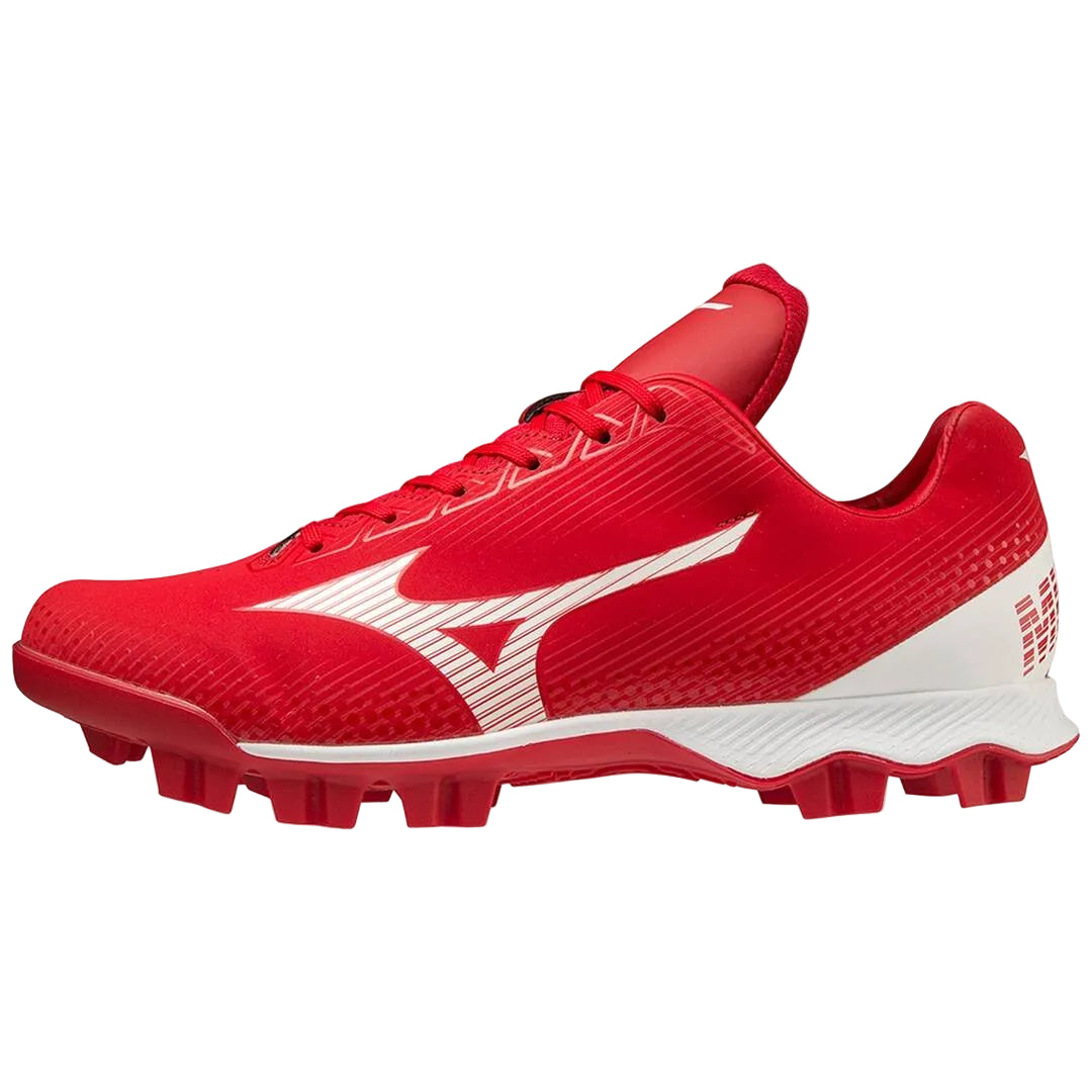 Mizuno Senior Wave Light Revo Low TPU Baseball Cleat red