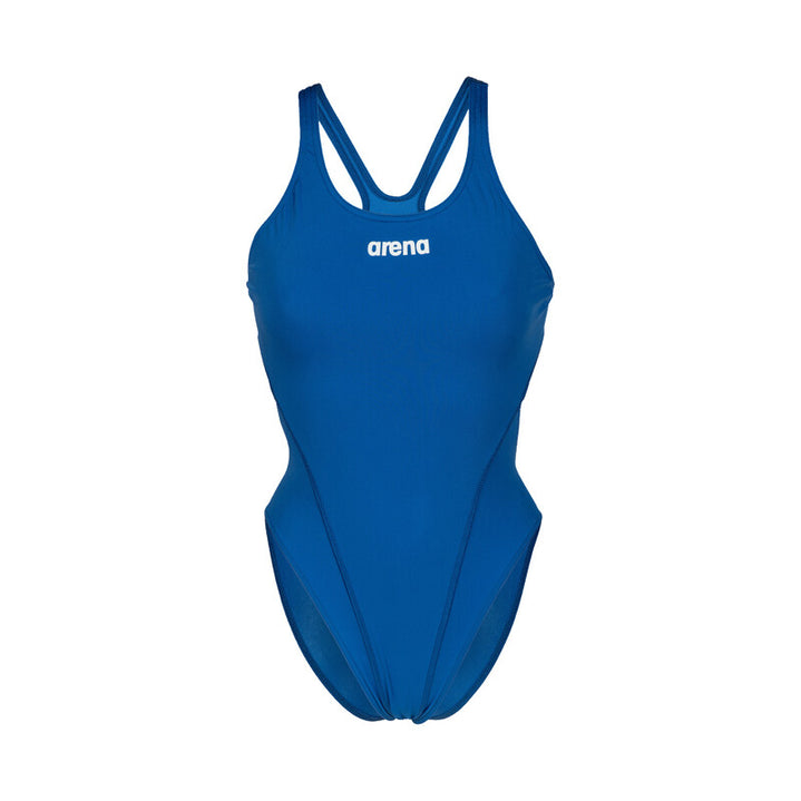 Shop Arena Women's Team Swim Tech Solid One Piece Swimsuit Royal/White Edmonton Canada Store