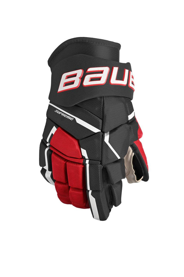 Shop Bauer Intermediate Supreme M5PRO Hockey Player Gloves Black/Red Edmonton Canada Store