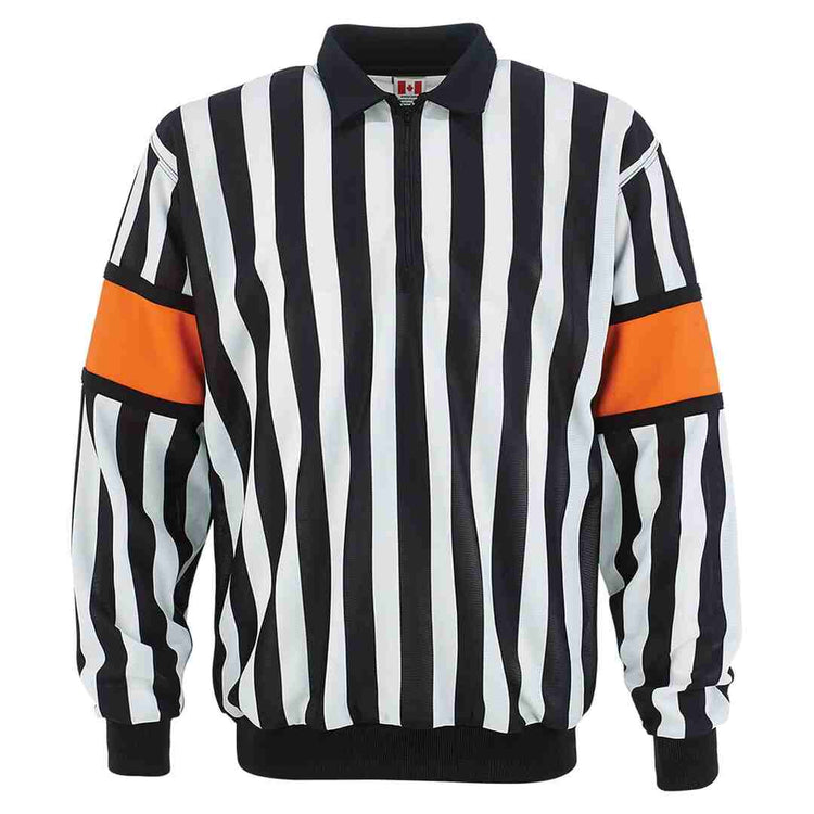 Shop CCM Senior Pro 150 Hockey Referee Jersey (Orange Arm Band) Edmonton Canada Store