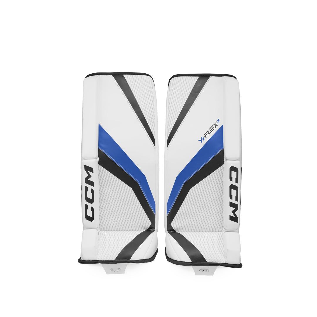 Shop CCM Youth YFlex 3 Hockey Goalie Pad White/Royal/Black Edmonton Canada Store