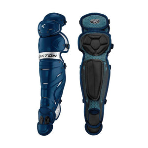 Shop Easton Youth Elite X Catcher's Leg Guards Navy/Silver Edmonton Canada Store