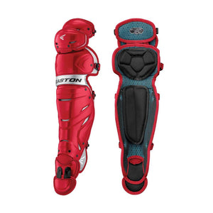 Shop Easton Youth Elite X Catcher's Leg Guards Red/Silver Edmonton Canada Store