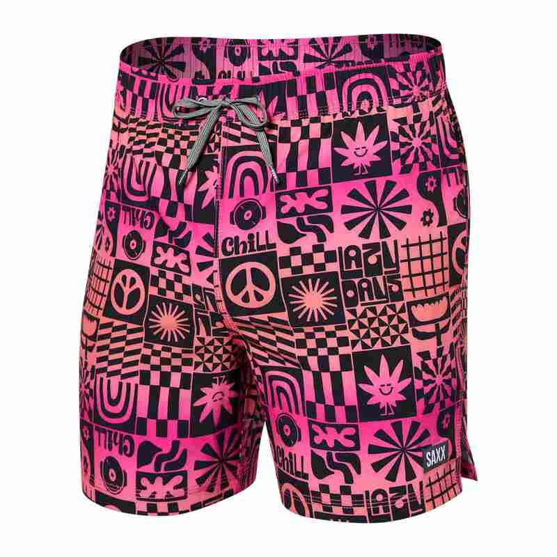Shop Shop SAXX Men's Oh Buoy 2-in-1 5" Volley Swim Short Black Edmonton Canada Store Laze Daze Edmonton Canada Store