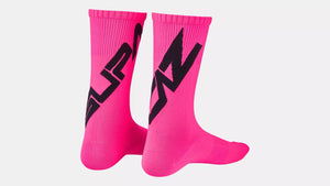 Specialized Supacaz SupaSox Twisted Cycling Bike Sock Black/Neon Pink