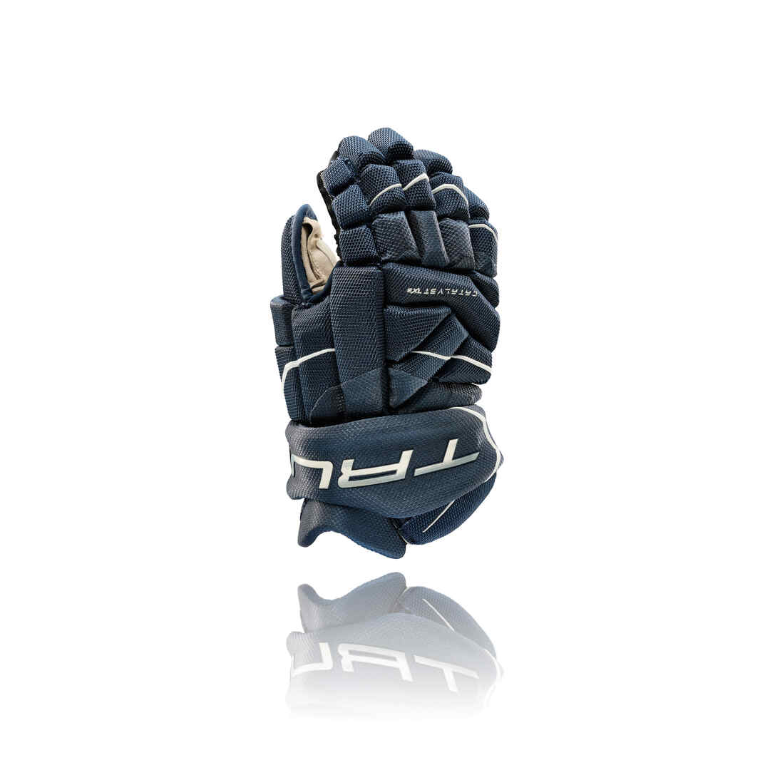 Shop True Junior Catalyst 7X Anatomical Hockey Player Gloves Navy Edmonton Canada Store