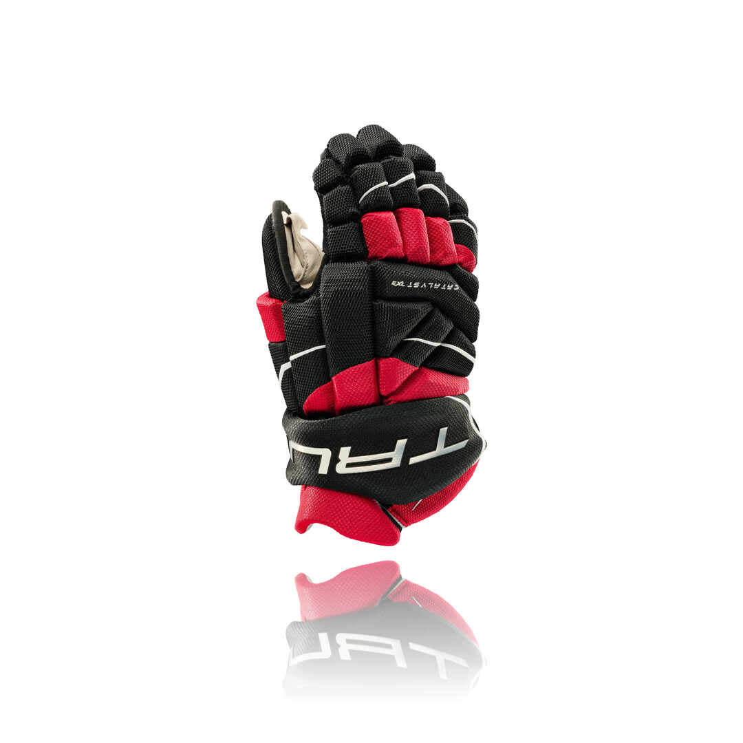 Shop True Senior Catalyst 7X Anatomical Hockey Player Gloves Black/Red Edmonton Canada Store