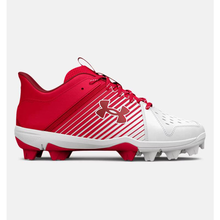 Shop Under Armour Junior Leadoff RM Low 3025600-601 Rubber Baseball Cleat Red/White Edmonton Canada Store