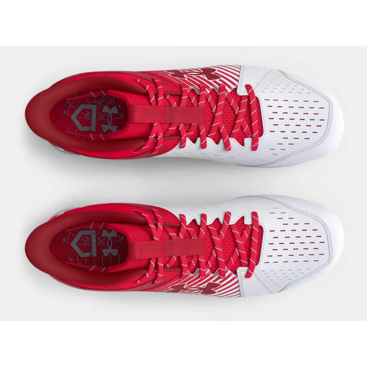 Shop Under Armour Men's Leadoff RM Mid 3025590-600 Rubber Baseball Cleat Red/White Edmonton Canada Store