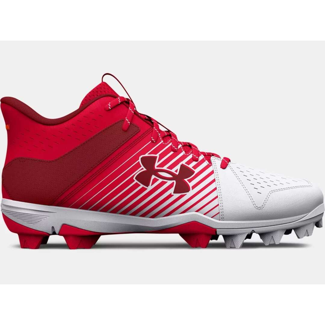Shop Under Armour Men's Leadoff RM Mid 3025590-600 Rubber Baseball Cleat Red/White Edmonton Canada Store