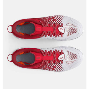 Shop Under Armour Men's Yard MT Low 3025592-600 Metal Baseball Cleat Red/White Edmonton Canada Store