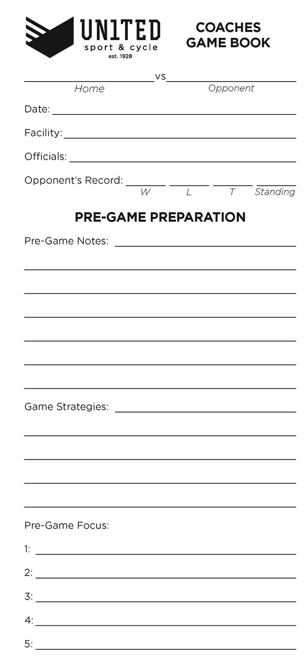 Shop United Sport Game Plan Booklet Edmonton Canada Store